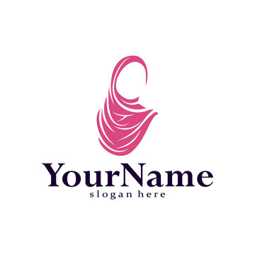Hijab logo vector illustration design template. creative design