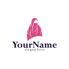 Hijab logo vector illustration design template. creative design