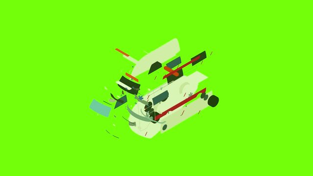 First aid icon animation cartoon object on green screen background