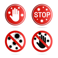  Pandemic stop Novel Coronavirus outbreak covid-19 symptoms  corona warning, stop sign of covid-19.