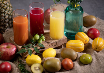 Assortment of fresh fruits and vegetables