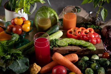 Assortment of fresh fruits and vegetables