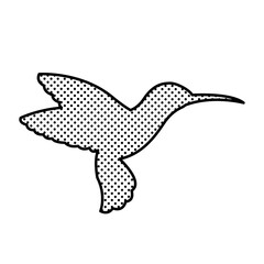 Silhouette of a flying little caliber bird. Suitable for emblem or logo. Isolated illustration.