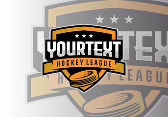 Hockey league tournament logo sport design template