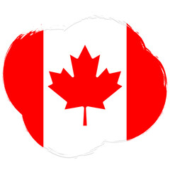 Canadian flag, banner with grunge brush