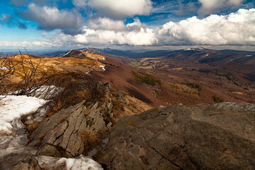 The early spring landscape, Bieszczady Mountains, Poland