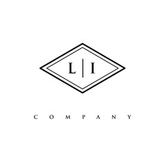 initial LI logo design vector