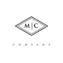 initial MC logo design vector