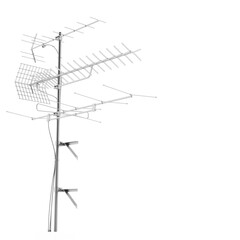Antenna TV on white background. 3d illustration
