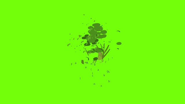Black ash icon animation cartoon object on green screen background