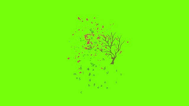 Shadbush icon animation cartoon object on green screen background