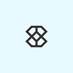 abstract b logo. diamond icon