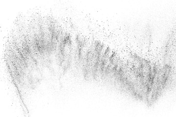 Distressed black texture. Dark grainy texture on white background. Dust overlay textured. Grain noise particles. Rusted white effect. Grunge design elements. Vector illustration, EPS 10.