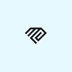 abstract mp logo. diamond icon