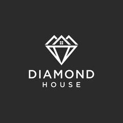abstract house logo. diamond icon