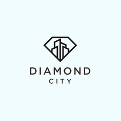 abstract city logo. diamond icon