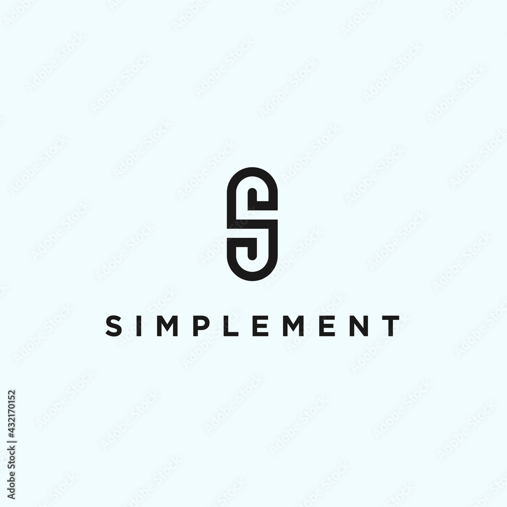 Sticker logo s abstract. capsule icon