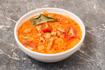 spicy Asian Tom Yam soup with chicken
