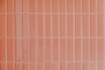 Pink glossy upright rectangular ceramic tile, background, texture