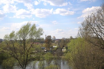 Spring landscape on the outskirts of the city.