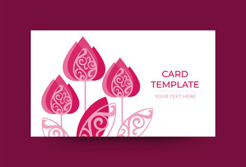 Floral card template. Vector illustration
