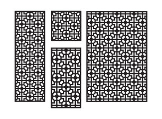 Fototapeta premium Art deco cnc pattern. Decorative panel, screen,wall. Vector cnc panel for laser cutting. Template for interior partition, room divider, privacy fence