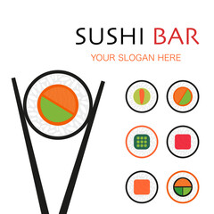 Sushi bar. Restaurant. Japanese food. Sushi. vector graphics