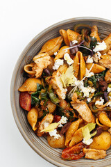 delicious breakfast on a plate on a white background