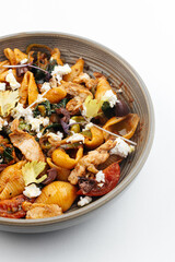 delicious breakfast on a plate on a white background