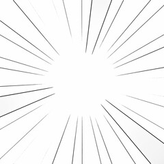 Obraz premium Thin black ink lines around a white hollow center, stylized action element for comics and manga vignettes. 