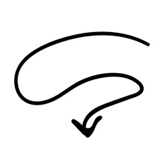 Obraz premium curved arrow doodle hand drawn. vector illustration