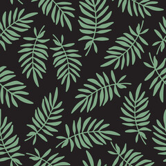 Naklejka na ściany i meble Palm leaves seamless pattern. Summer tropical vector background.