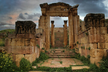 Ancient roman ruins in the city of Jerash