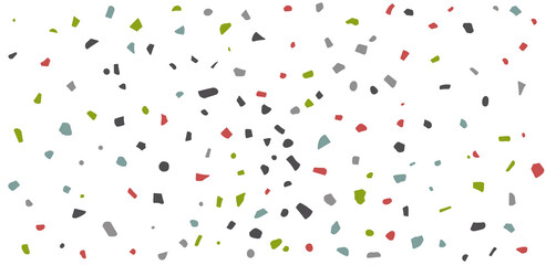 Seamless Multicolored Plastic Pattern - Vector Illustration.  Small pieces on a white background