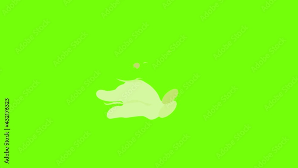 Poster cursor click icon animation cartoon object on green screen background