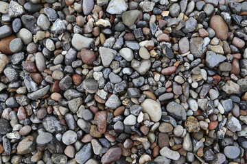 Kieselstrand von oben an der Ostsee
