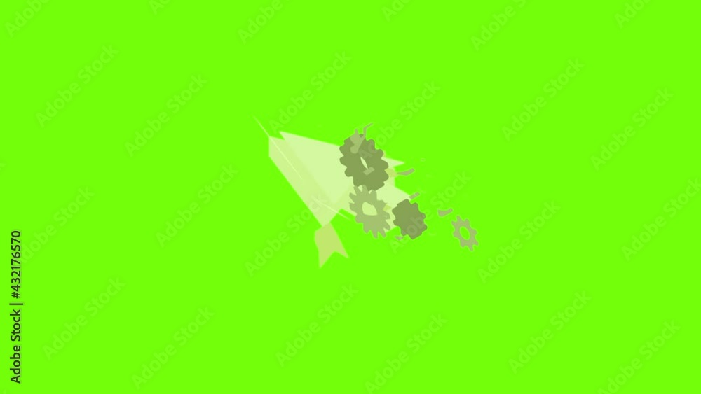 Poster loading cursor icon animation cartoon object on green screen background