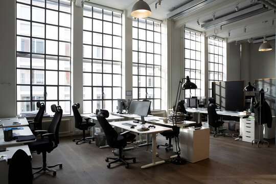 Creative office with desks and chairs