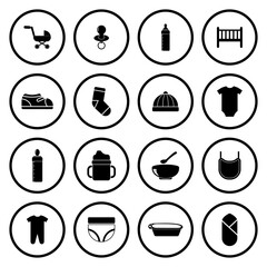 baby equipment icon set vector sign symbol