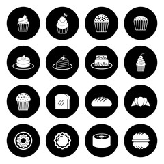 cake and bakery icon set vector sign symbol