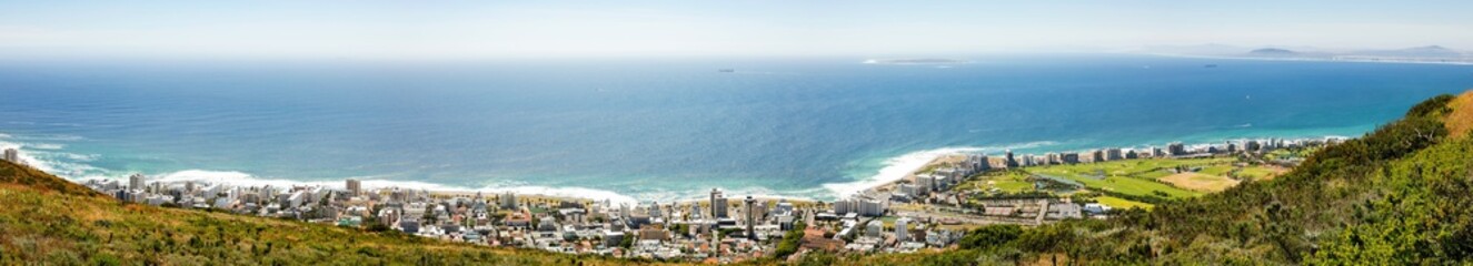 Elevated Panoramic view of Sea Point and parts of Green Point Cape Town South Africa