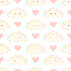 Pattern with dumplings. Vector illustration.