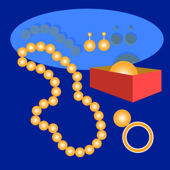 beads earrings and ring