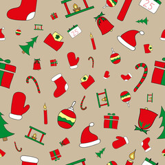 Christmas and New Year pattern background