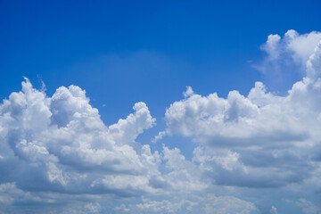 Fototapeta na wymiar blue sky background with clouds. Beautiful white clouds against the blue sky.