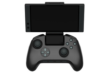 Realistic joystick for playing games on a mobile phone on white background