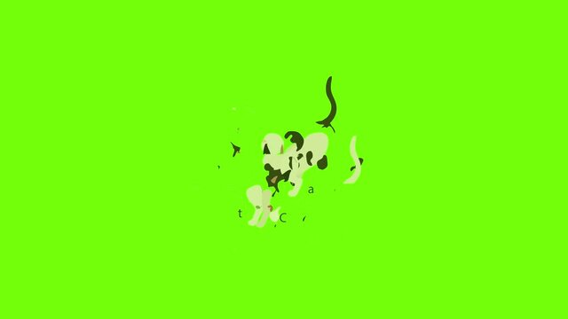 Cat Icon Animation Cartoon Object On Green Screen Background