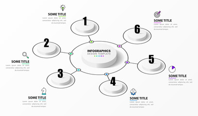 Infographic design template. Creative concept with 6 steps