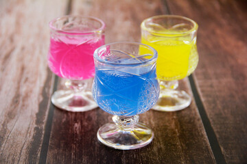 glass transparent glasses with a soft drink