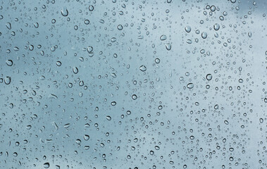 water drops on blue background